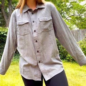 Patagonia Organic Cotton grey button down shirt